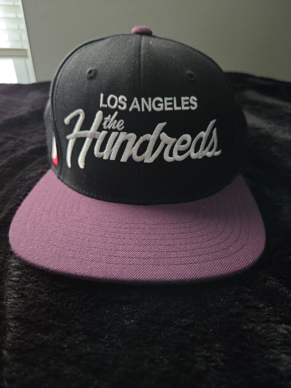The Hundreds Los Angeles Script Snapback Hat Black Purple NWOT Deadstock Rare